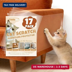 17Pack- Anti Cat Scratch Furniture Protector, Clear Couch Protector from Cat Cla
