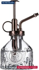 Glass Plant Mister 6.5 Green Spray Bottle with Gold Top Pump Plant Care Tool