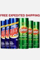 AJAX COMET Bundle Dish Washing Powder Cleanser Bleach Kitchen Cleaner 21 oz 6pk
