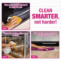 Fireplace Gel Cleaner with Scrub Brush – Nonabrasive for Brick, Stone, Tile, 16