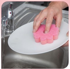 12 Pack Spring Flower Kitchen Sponges Bulk 3.15 x 4.7 Inch Scrub Sponge Dual