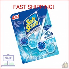 Soft Scrub 4-in-1 Rim Hanger Toilet Bowl Cleaner, Sapphire Waters, 6 Count