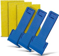 3 X Scraper & 3 X Pad Kit Cooktop And Stove Top Cleaner For Glass Ceramic Surfac