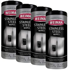 4PK WEIMAN Stainless Steel Cleaning Polishing Protecting Wipes – 30 Count BONUS