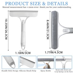 3 in 1 Window Cleaning Scraper with Spray,Glass Squeegee with Removable Hook-…