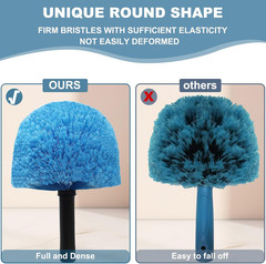 2 Pack Cobweb Duster Head Brush-Twist-On Spider Web Brush for Outdoor & Indoor W