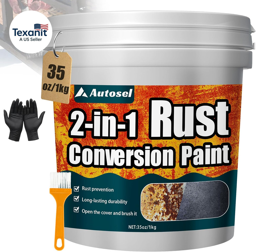 2-In-1 Rust Converter & Metal Primer, 35 Oz Rust Remover & Inhibitor Paint for M