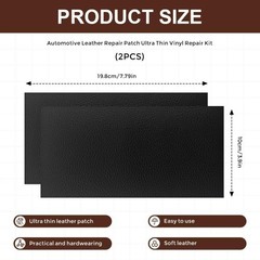 2PCS Repair Patch Tape, Vinyl Patch, 4 x 8 Inches Repair Patches Color: Black