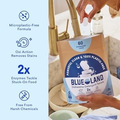 Blueland 60 Count Plastic-Free Dishwasher Detergent Tablets, Free & Clear