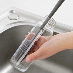 Silicone Milk Bottle Brush Cup Scrubber Glass Cleaner Kitchen Cleaning Tool Long