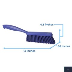Bench Cleaning Brush 14 Inch Medium Bristle Purple Non-Slip Handle