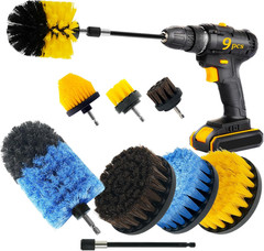 Drill Brush Cleaning Set Soft Horsehair Scrubber Multi-Purpose Home Car Bathroom