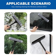 Window Squeegee 2 in 1 Car Glass Cleaner with Long Handle Tool
