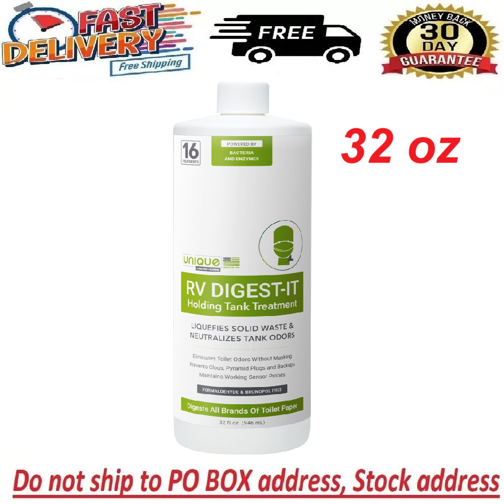 Unique RV Digest-It Holding Tank Treatment – Liquid 16 Treatments, 32 Oz.