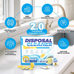 Garbage Disposal Cleaner and Deodorizer Tablets – 24 Pack, Powerful XXL Foaming