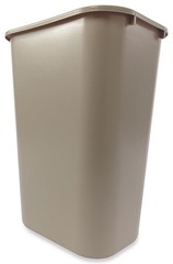 2957 Waste Basket, 41.25 qt Capacity, Plastic, Beige, 19-7/8 in H