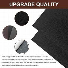 2PCS Repair Patch Tape, Vinyl Patch, 4 x 8 Inches Repair Patches Color: Black