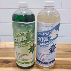 ADVANAGE 20X Multi-Purpose Cleaner Clear & Green Apple 2 Pack Concentrate NEW