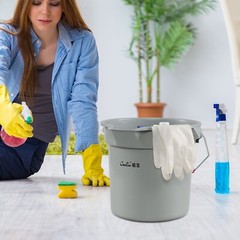 4 PCS Heavy-Duty Utility Bucket Commercial Plastic Cleaning Water Pail W/ Handle