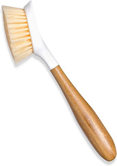Bamboo Handle Dish Brush Tough Bristles Sustainable Kitchen Scrubber White(70