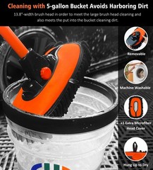 Car Wash Brush 43″Extendable Mop with Long Handle 15 Degree Curved Soft Washing