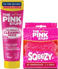 The Pink Stuff Squeezable Cleaning Paste 300g with SQeeZY Scrubber Sponge | Powe