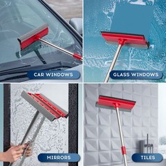 Window Squeegee 2in1 Window Cleaner With 55″ Extension Poles Window Washing Kit
