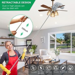 100-Inch Extendable Duster with Bendable Microfiber Head – Effortless Cleaning