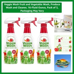 Unscented 3-Pack Fruit & Veggie Wash, 16 oz Spray – Cleaner for Healthy Eating
