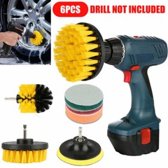6PCS Cleaning Drill Brush Cleaner Tool Electric Scrubber Bath Clean Any Surface
