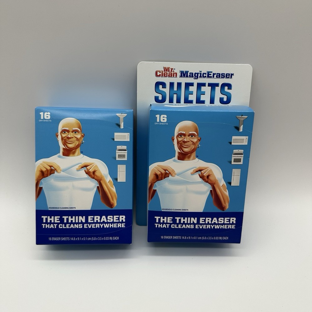 Mr. Clean Magic Eraser SHEETS 16 Count, 32 Thin Dry Sheets Total PACK OF 2