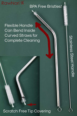 2 Drinking Straw Cleaning Brush Long – Bristle Cleaner for Stainless Steel Drink
