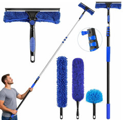 Kit Plumero Telescópico 26FT Con 5 Cabezales Para Techo Ventanas Y Ventilador